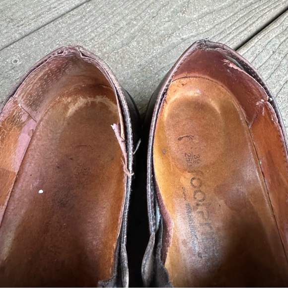 SOLD Birkenstock Footprints Brown Leather Slip On Clogs 39 US 8.5 Comfort Shoes - Picture 10 of 10